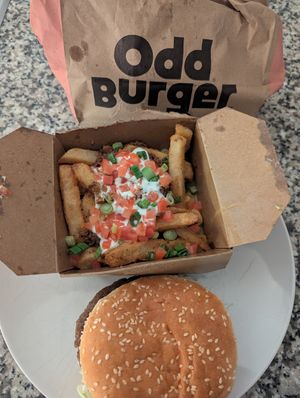Supreme fries at Odd Burger - Church St in Toronto
