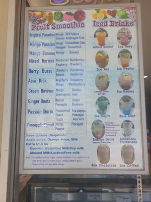 Drink menu at Norfolk Cafe in Altona