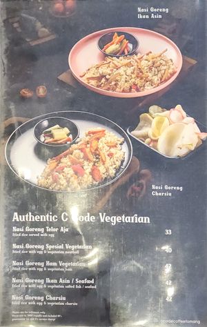 Vege menu at C Code Coffee Tomang in Jakarta