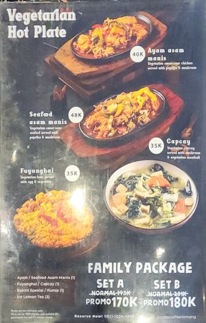 Vege hot plate menu at C Code Coffee Tomang in Jakarta
