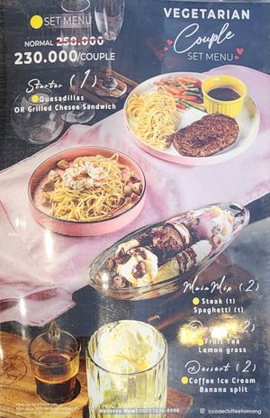 Vegetarian menu at C Code Coffee Tomang in Jakarta