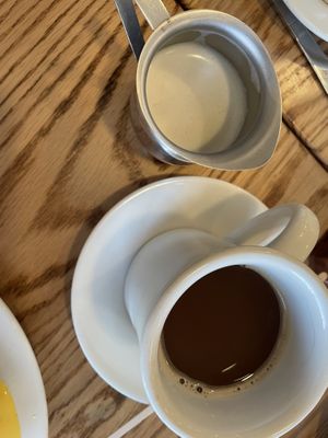 Americano with a very healthy portion of oatmilk to go with it!   at Mis Raices in Bethlehem