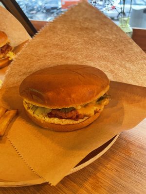 Green smash cheese burger  at Green Farmer's in Amsterdam