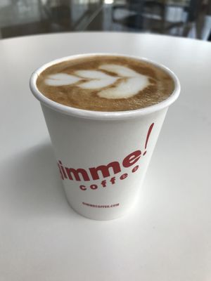 Oat/soy milk cappuccino  at Gimme! Coffee in Ithaca