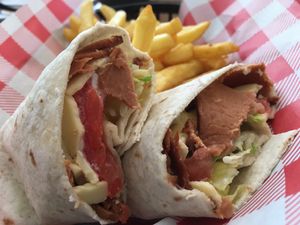 Cheese & ham wrap  at Jumping Bean in Durham