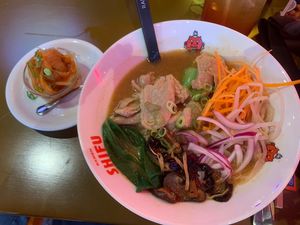 Miso pinattsu ramen con kimchi  at Ramen Shifu in Getafe
