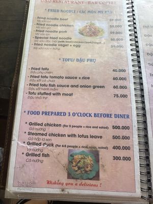 Menu   at Gạo Restaurant & Bar Coffee in Ninh Binh
