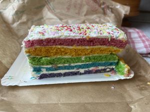 Rainbow cake  at Bäcker Kahl in Frankfurt