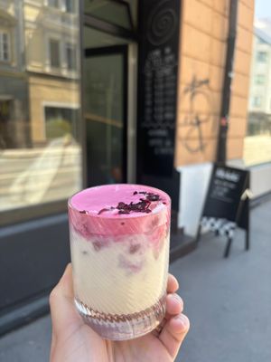 Iced Hibiscus Latte at Spiral in Innsbruck