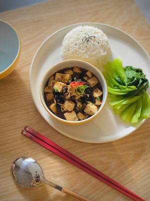 Sichuan Tofu Rice at Lim Veggie Bistro in Ho Chi Minh City