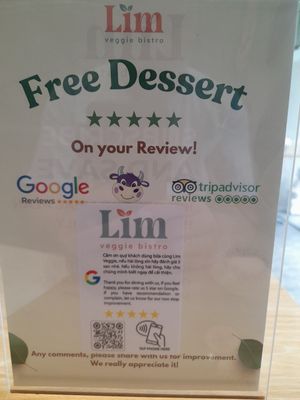 Notice at Lim Veggie Bistro in Ho Chi Minh City
