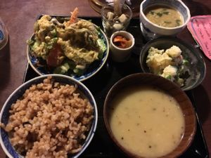 veggie set - 980 yen at Organic House Salute in Kyoto