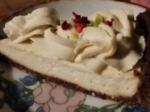 vegan cheese cake at Organic House Salute in Kyoto