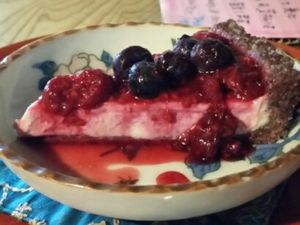 berry cheese cake at Organic House Salute in Kyoto