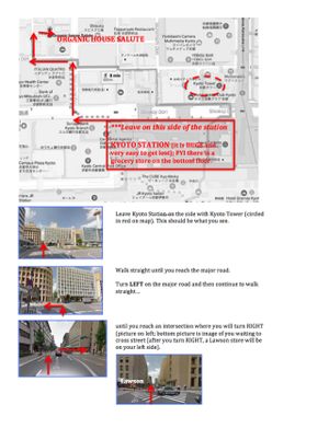 Directions to Organic House Salute from Kyoto Station- page 1 at Organic House Salute in Kyoto