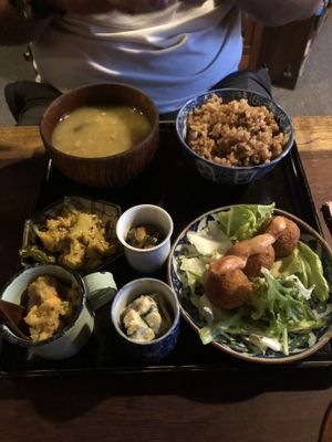 Vegetable lunch set at Organic House Salute in Kyoto