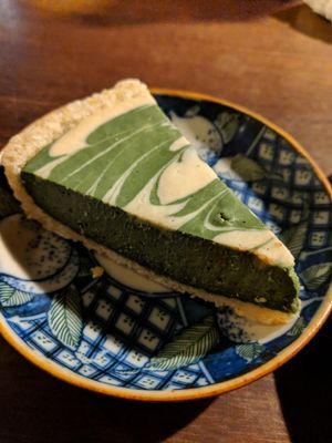 Macha pudding at Organic House Salute in Kyoto