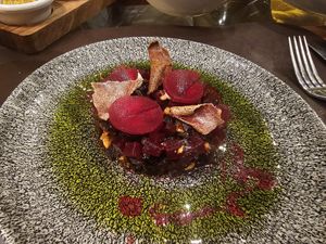 Beetroot tartare at Mirage Restoran in Kraljevo