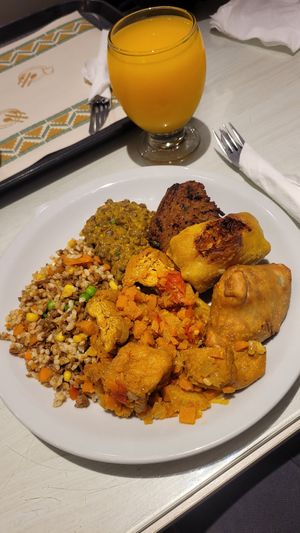 Tofu, fried Rice, Curry and Seitan Steak 🤤 at Govinda - Downtown in Mendoza