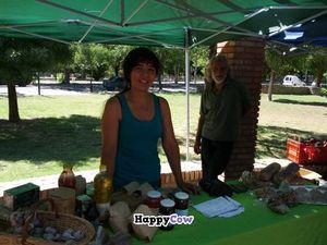 Awesome stuff from Sandra: vegetables, fruits, handmade cookies, soy burgers, and more. at Bioferia in Mendoza