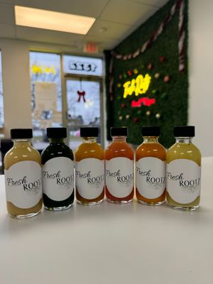 Assortment of Wellness Shots at Fresh Rootz in Rochester