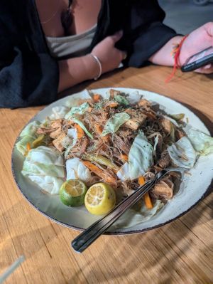 Vegan R- Noodles - didn't realise it was supposed to be for 2 but I ate it all! at Lemons and Tomatoes in San Vicente Palawan