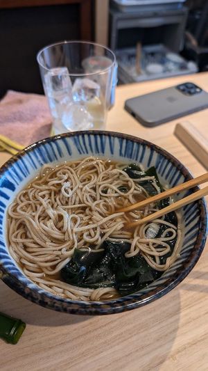 Wakame soba at Vegan Soba Tokyo Ayler in Tokyo