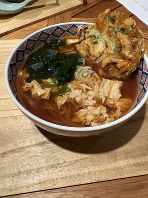 Soba&tempura  at Vegan Soba Tokyo Ayler in Tokyo