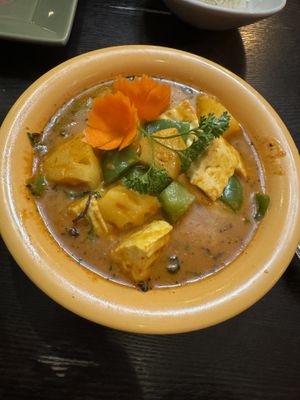 Pineapple curry with tofu  at Sutha Thai Kitchen in Tustin
