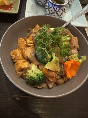 Pad see ew with tofu (ask for no egg)  at Sutha Thai Kitchen in Tustin