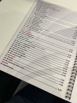 Menu avec section végétarien   at Le Petit Fric in Mons