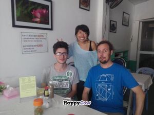 Thuong and happy customers at Khai Minh 1 in Ho Chi Minh City