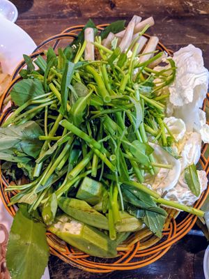 Hotpot ingredients at Khai Minh 1 in Ho Chi Minh City