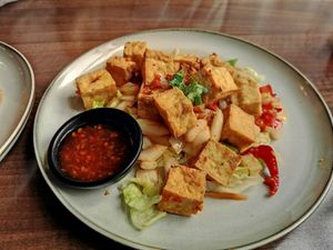Salt n chilli tofu at Thairiffic Restaurant in Glasgow