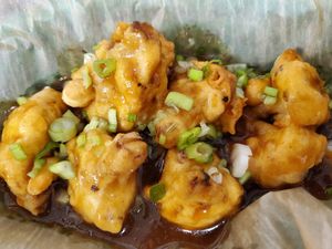 Cauliflower Munchurian: Crispy Cauliflower Bites tossed in our Soy-Garlic Sauce at Bombay Food Junkies in St Louis