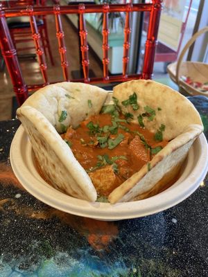 Comes with naan  at Bombay Food Junkies in St Louis