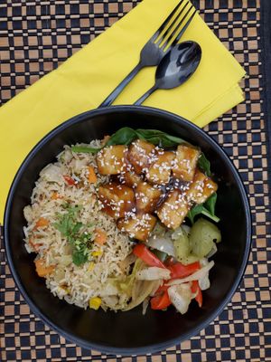 Teriyaki Tofu Bowl (seasonal item) at Bombay Food Junkies in St Louis