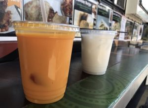 Mango lassi and coconut lime cooler  at Bombay Food Junkies in St Louis