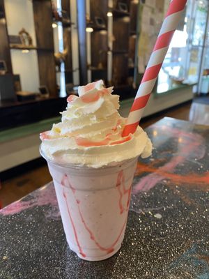 Strawberry oatly milkshake    at Bombay Food Junkies in St Louis