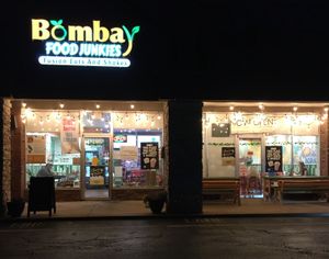 Exterior at night, November 2023 at Bombay Food Junkies in St Louis