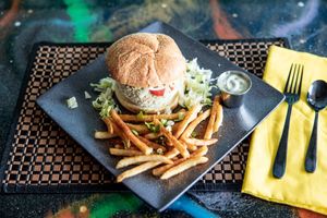 Green Veggie Burger at Bombay Food Junkies in St Louis