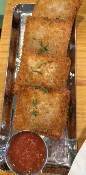 toasted raviolii  at Bombay Food Junkies in St Louis