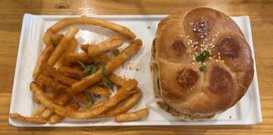 green veggie burger!  at Bombay Food Junkies in St Louis