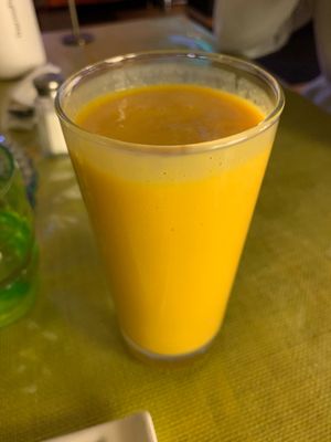 Mango Lassi (after I took a sip haha) at Bombay Food Junkies in St Louis