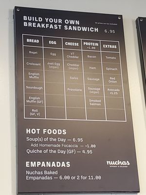BYO breakfast sandwich menu options (as of Dec 2024) at Stroll Café & Wine Bar in Portsmouth