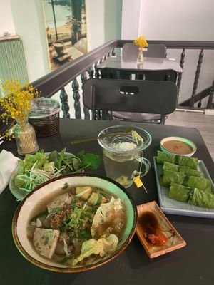 OM Pho and Lettuce Wraps  at OM - Vegan Bistro in Qui Nhon