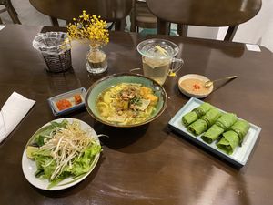 Quang Style Noodles and Lettuce Wraps  at OM - Vegan Bistro in Qui Nhon