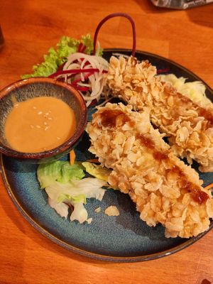 Tofu with rice flakes at Dream Vegan in Berlin