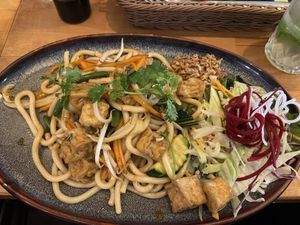 Fried udon noodles with tofu - 3.5/5  at Dream Vegan in Berlin