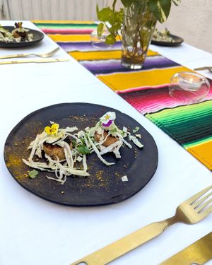 hearts of palm crab cakes at Dalia in Puerto Escondido